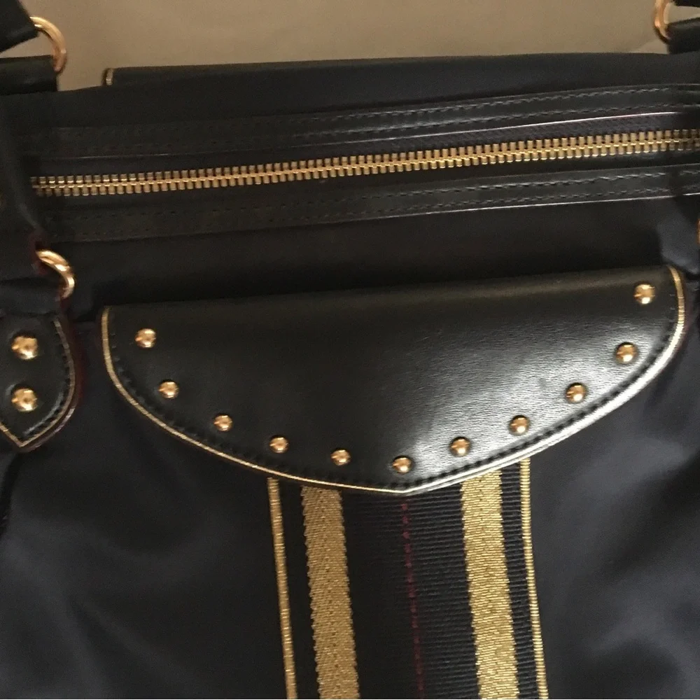 MZ Wallace Navy and Gold Tote Bag 20 inches by 12 inches - Picture 5 of 7